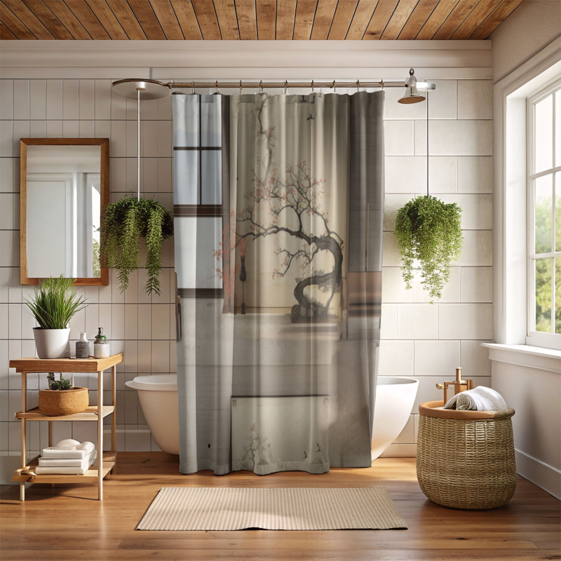 Rideau de douche Old Wall - Premium, H 74 po x l 71 po