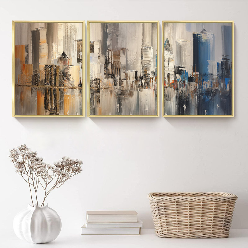 Moderne - ensemble de 3 pièces, H 16,5 po x l 36,5 po