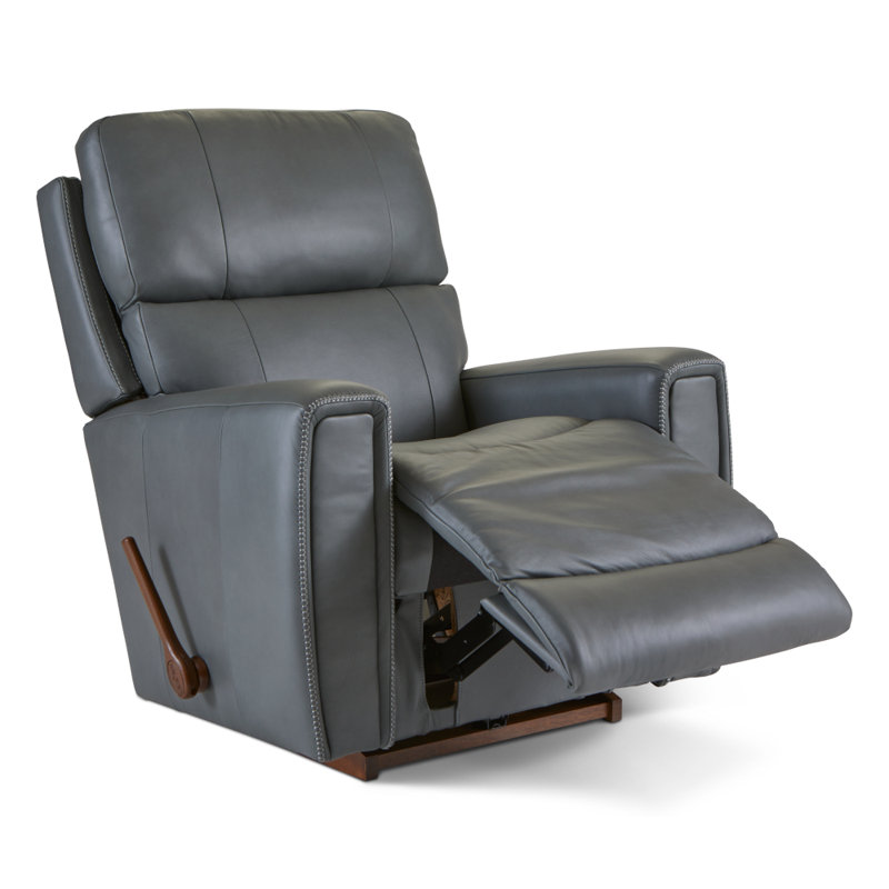 Fauteuil inclinable berçant en cuir Apollo, Similicuir gris foncé, Manuel