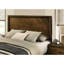 Cadre de lit grand en noyer de 1 pièce, lit à panneau en bois d'hévéa massif avec tête de lit haute en placage, élément de décoration de chambre à coucher de style transitionnel-383304983