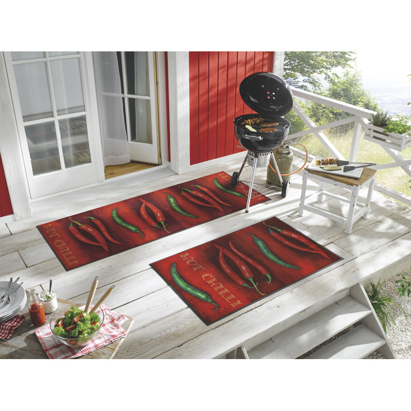 Hot Chilli Kitchen Mat, Rectangle 60 x 180 cm