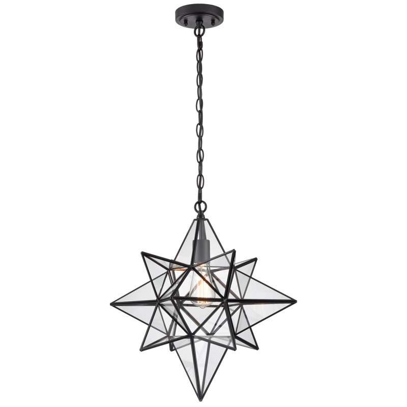 Luminaire suspendu Moravian Star, Noir, H 66 po x l 18,7 po x P 18,7 po