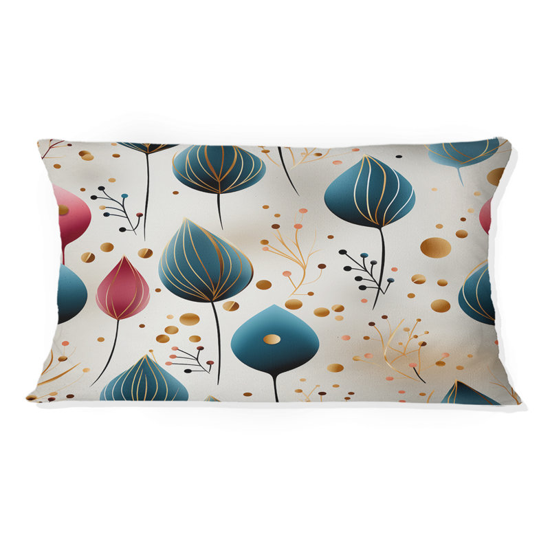 Botanical Pastel Color Floral Pattern II - Botanical Printed Throw Pillow
