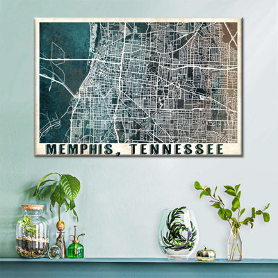 Carte rétro de la ville de Memphis