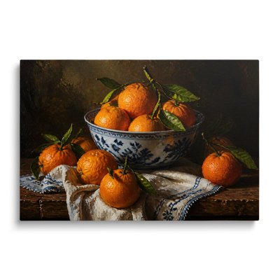 Nature morte classique aux agrumes sur toile multicolore, peinture à l'huile, œuvre d'art murale picturale pour salon, salle à manger et chambre