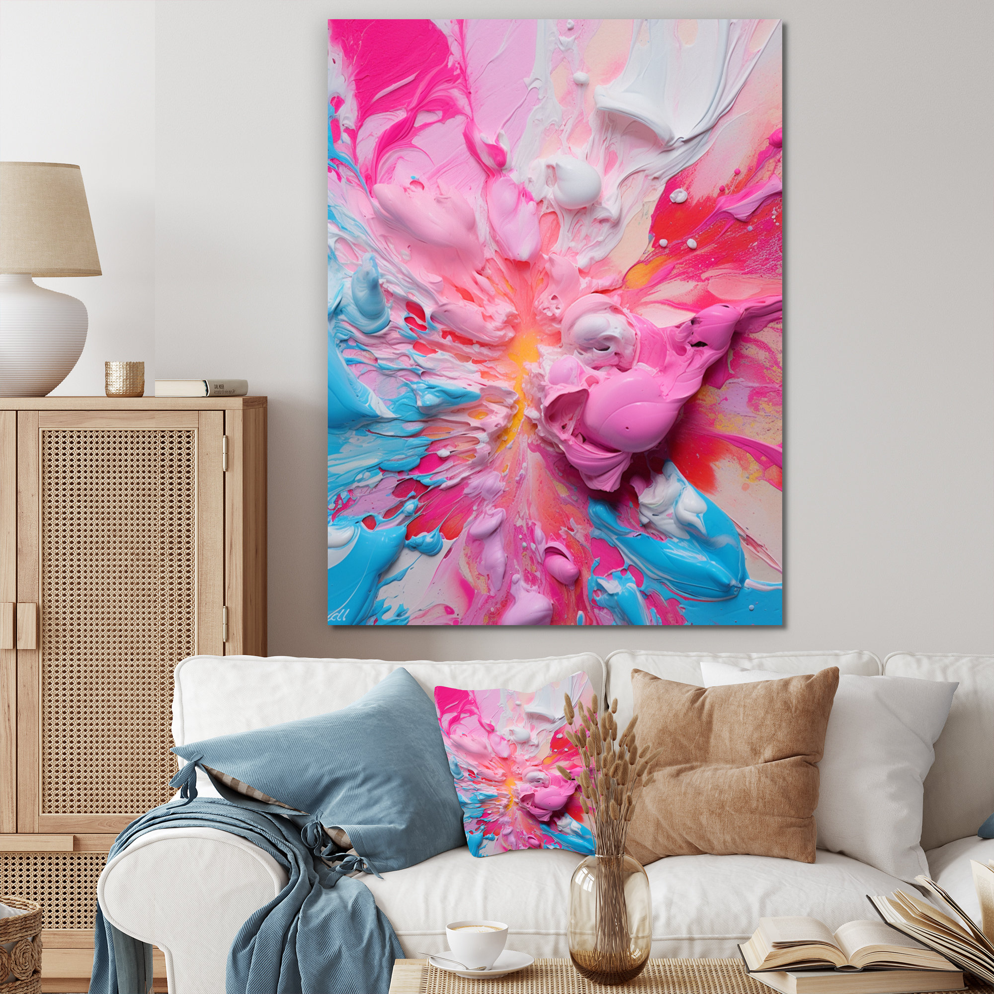 Red Barrel Studio Pink And Orange Explosions Of Colour I Framed On ...