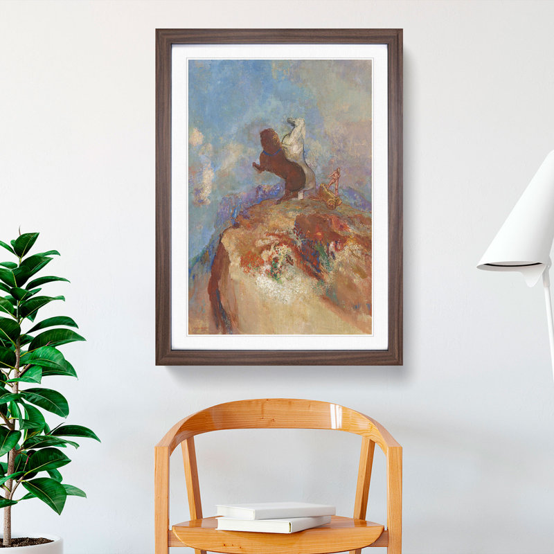 Apollo by Odilon Redon - Picture Frame Painting, Walnut Framed, 48cm H x 36cm W x 2cm D