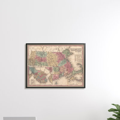 Carte du sud de la Nouvelle-Angleterre, Cartographie du Rhode Island, Massachusetts par Daphne Polselli