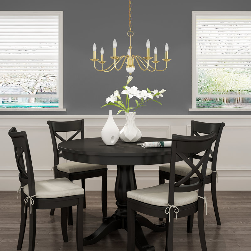 Lustre classique / traditionnel Seiling, Laiton poli/accent blanc