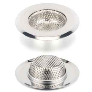 Ensemble de 2 crépines d'évier de cuisine en acier inoxydable pour évier de cuisine avec rebord large de 4,5 po de diamètre