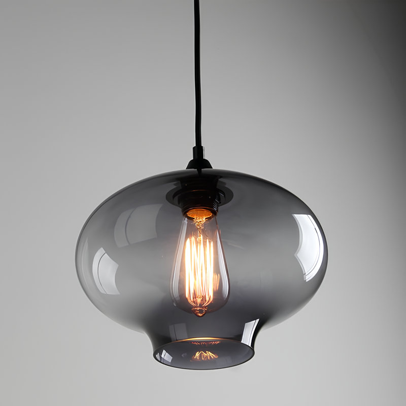Large Glass Pendant Light – Industrial Vintage Ceiling Hanging Lamp