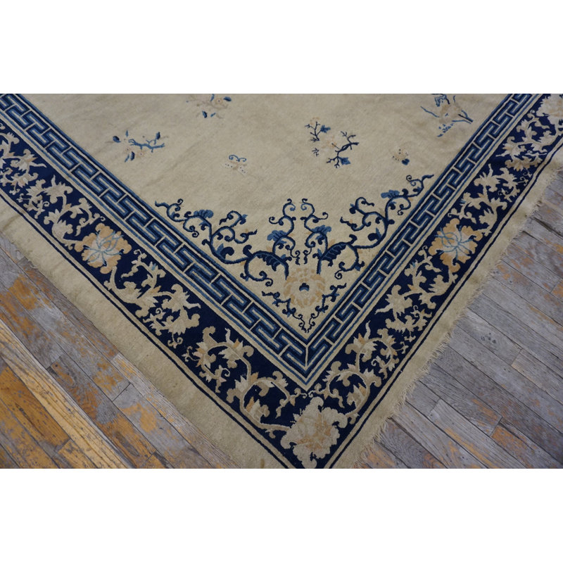 Chinese Ivory Knotted Room Size - Peking Antique Rectangle 1920s Wool Rug