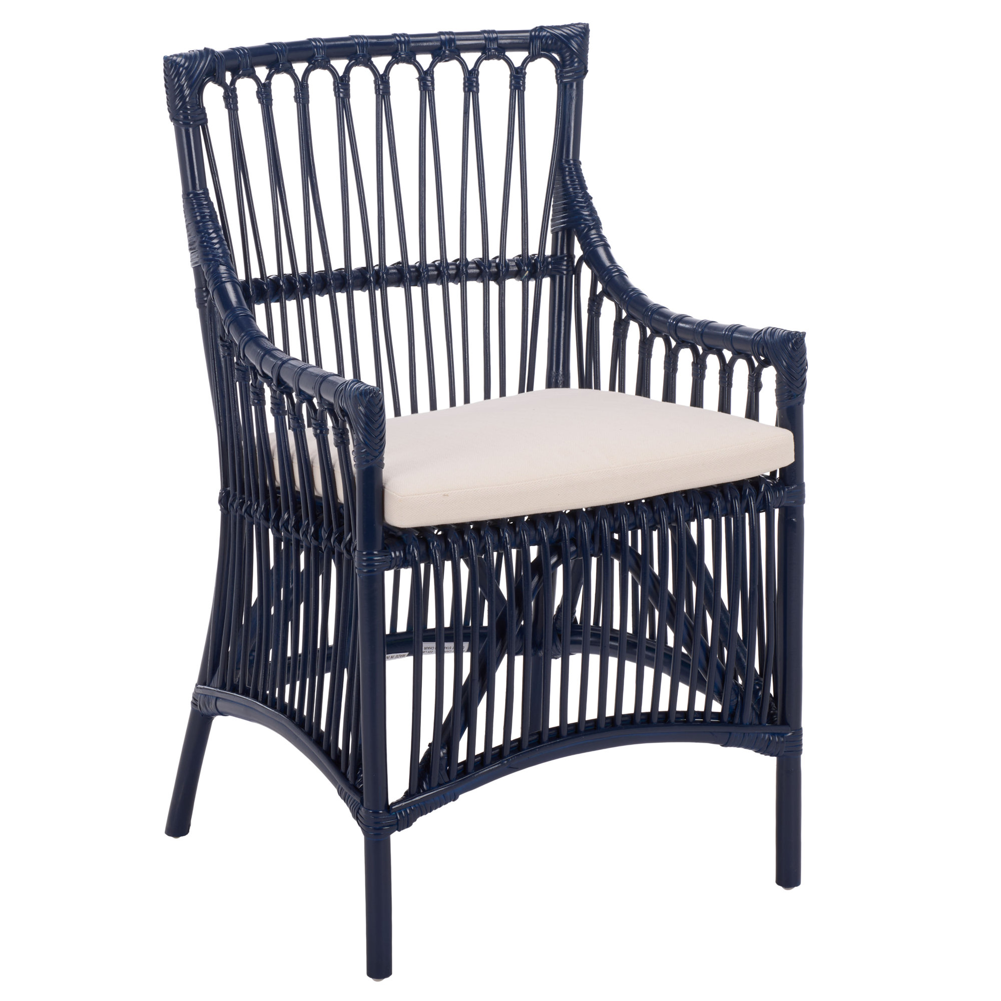 Bree Dining Chair with Cushion, Navy Blue