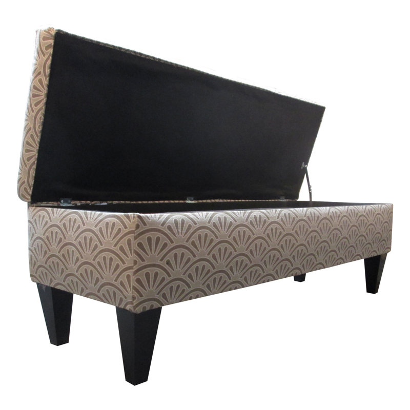 Regis Upholstered Storage Bench, Bonjour Platinum