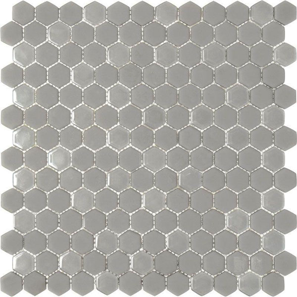 11.8" X 12" Recycled Glass Hexagon Polished Mosaic Tile