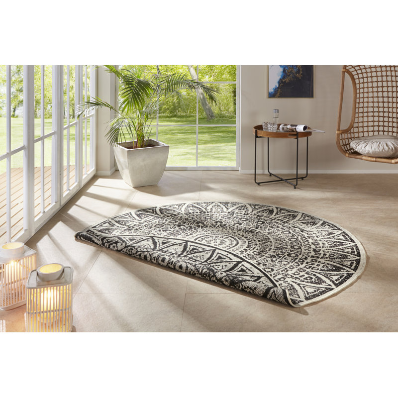 Lilja Flatweave Beige Rug, Round 140cm