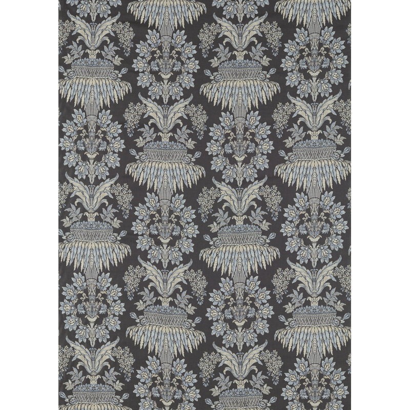 Suffolk Long Gallery Brocade Fabric, Quartz Gray/Rose