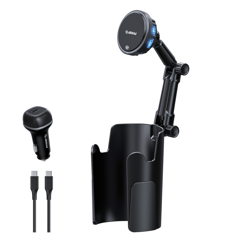 Esoulk Magnetic Wireless Car Charger Cup Holder Mount for iPhone 17 Pro Max