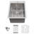 16 Gauge, T304, Single Bowl, Topmount, Kitchen Sink, 15X20 Inch, Easy - Clean Feature, Rust Finish, Water Guide, Installation Kit 15X20x10 Inch Stainless Steel Drop In Gauge Non , X Shaped Drainage,