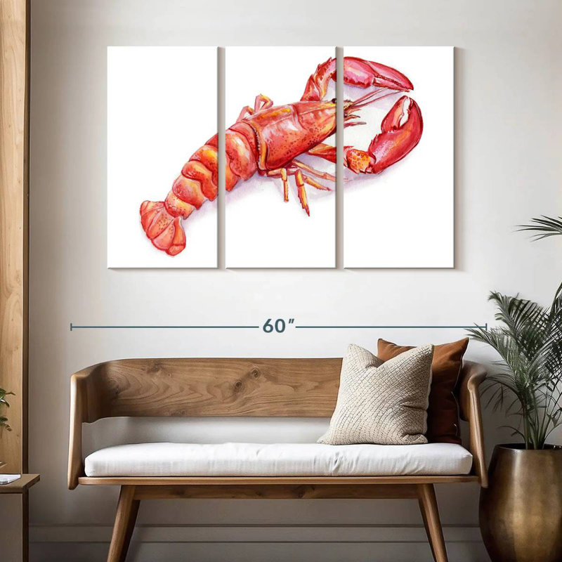 Brampt Vibrant Lobster, 36" H x 57" W