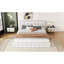 Grand lit plateforme tapissier, blanc