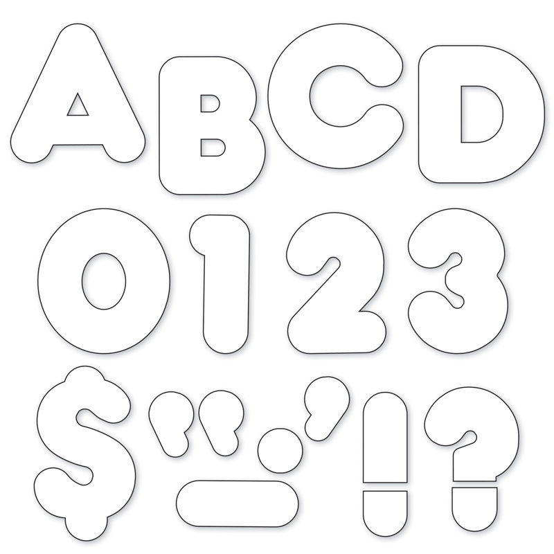 Lettres prêtes & numéros, Blanc