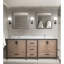 Meuble-lavabo double P 22 po, plateau en marbre de culture, robinet et miroir de 30 po-655530721-655530749