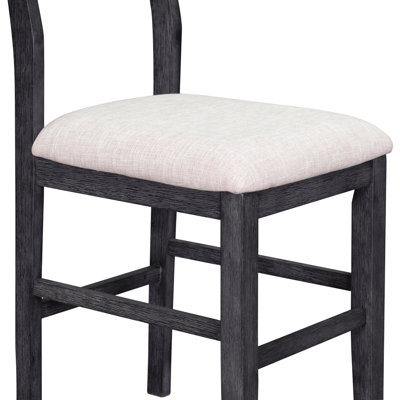 Farmhouse Counter Height 5-Piece Dining Table Set With 1 Rectangular Dining Table And 4 Dining Chairs For Small Places,Gray