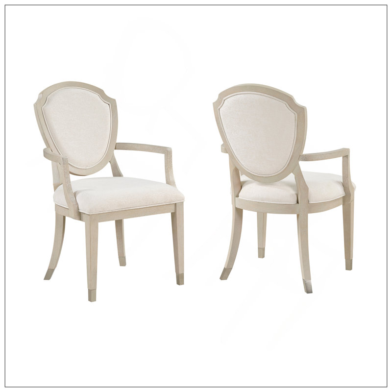 Ensemble de 2 fauteuils de salle à manger revêtus de chêne contemporain en chêne clair