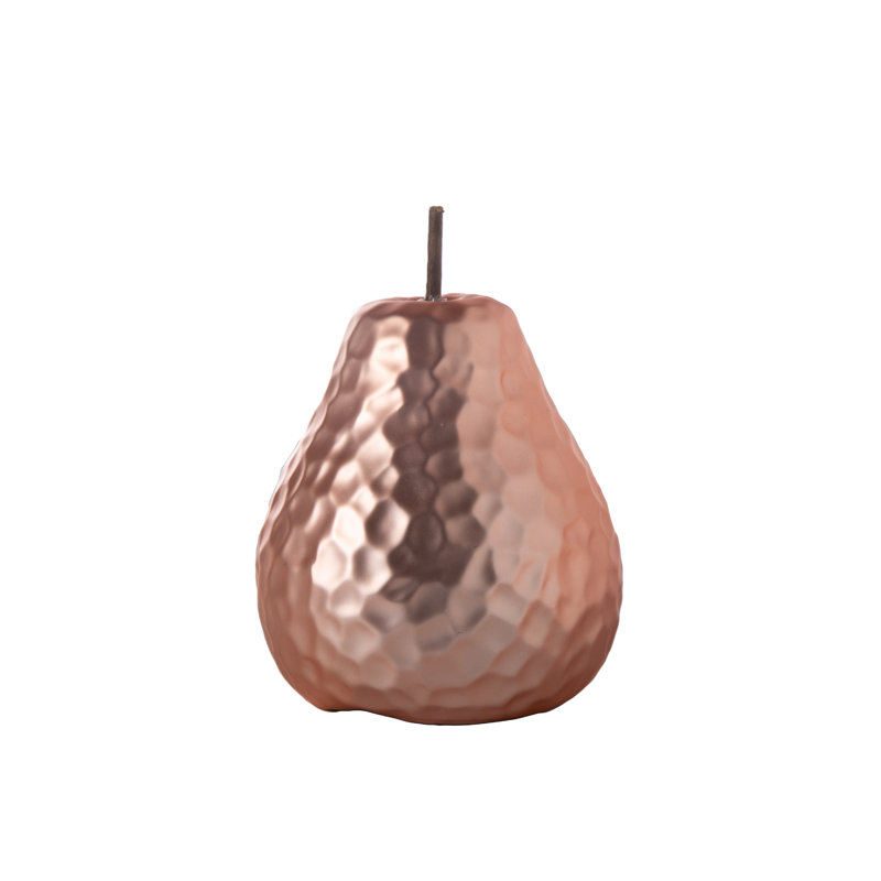 Ceramic Pear Figurine Matte Finish Gold