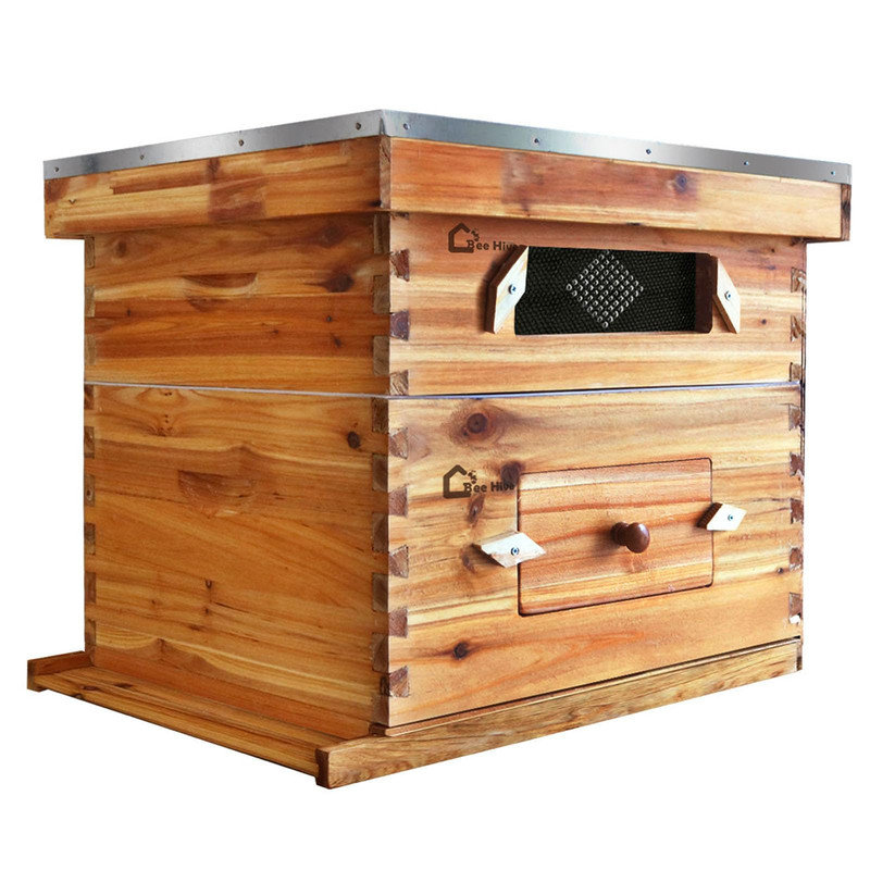 Complete Cedar Beehive Starter Kit – 10-Frame, Wax-Coated, 2 Boxes