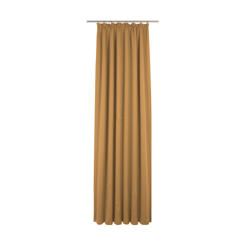 Uni Collection 100% Cotton Room Darkening Curtain Single Panel, 142cm wide x 305cm high, Curry