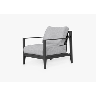 White Aluminum Outdoor Armchair; 