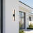 24 Inches Outdoor Linear Wall Sconce Led Cylinder Aluminium Glass Black Dimmable-496838195