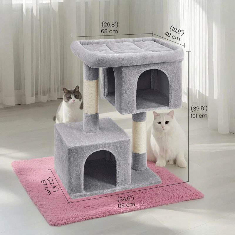 Arbre à chat Franjo, Gris clair, H 39,8 po x l 34,6 po x P 22,4 po