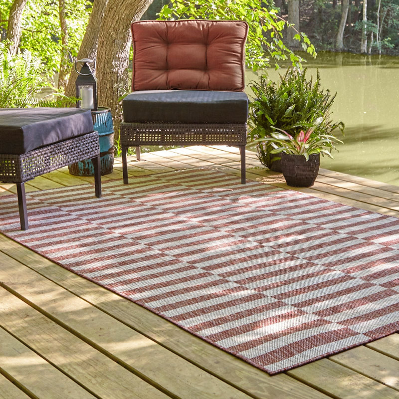 Outdoor Glimmer Area Rug Rose Color, Rectangle 5' x 8'