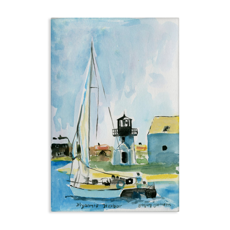 Art mural sur toile Hyannis Safe Harbor, design par Greg Gorham, H 30 po x l 45 po