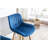 30-inch 2-piece bar stool set, chrome footrest velvet fabric bar stool, gold legs simple tall bar stool, blue-766049175-766049173