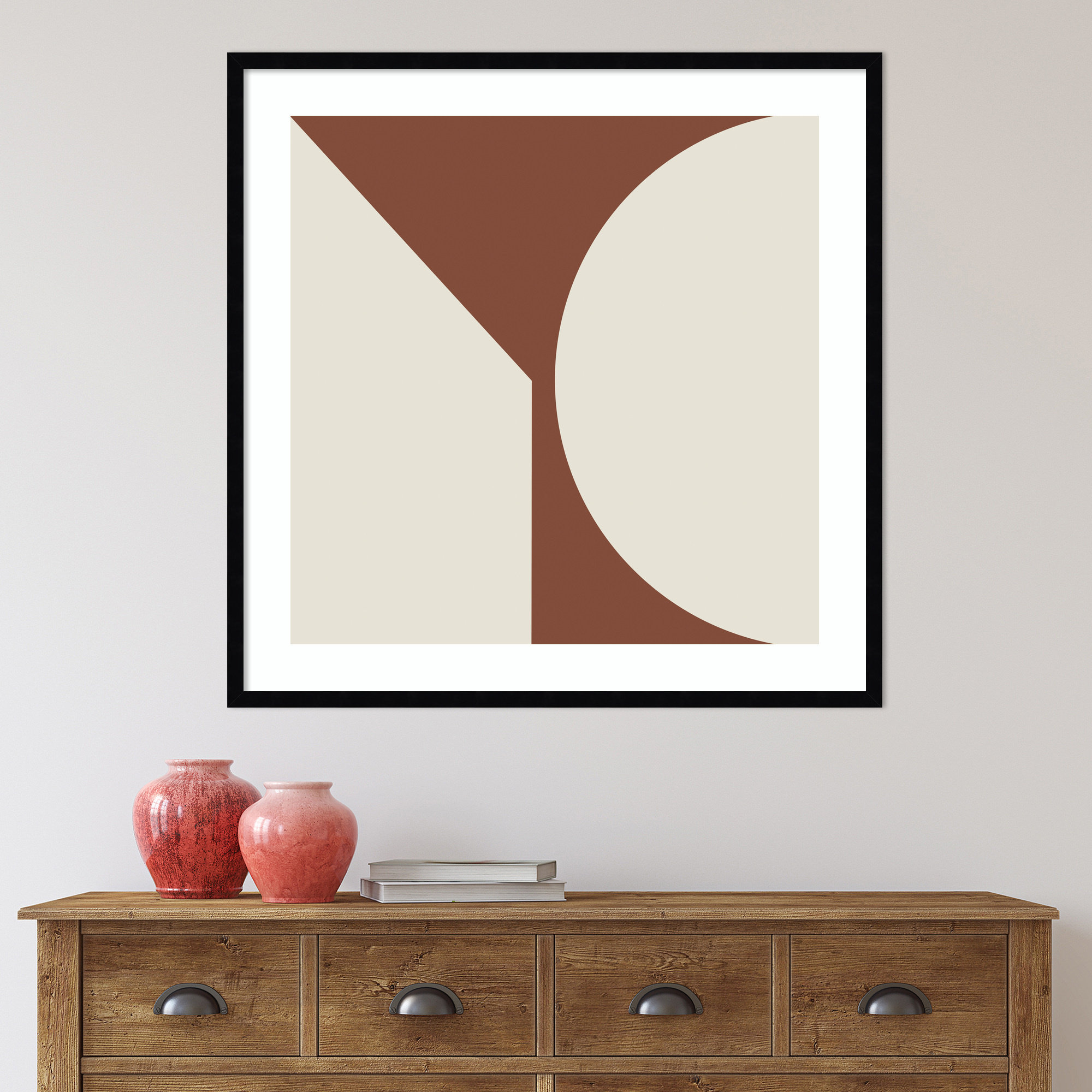 Minimal Max Mod I Hot Chocolate by The Creative Bunch Studio, Black Framed, 33.25" H x 33.25" W x 0.8" D