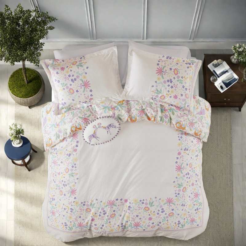 Vibrant Reversible Cotton Bedding Sets For Kids, 88x88 Inches
