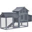 Petit poulailler de 59 po - gris, en bois, avec nichoir, plateau amovible et système de ventilation en bois gris, plateau de rangement pour volaille