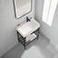 Ensemble de meuble-lavabo autoportant de 24 po avec lavabo en céramique lustré et console de rangement robuste en fer, disponible en plusieurs couleurs, sans robinet, facile à assembler-585860631-585860625