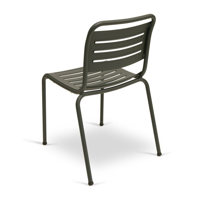 Ace Modern Aluminum Side Chair – Stackable Outdoor Dining Chair, Gray