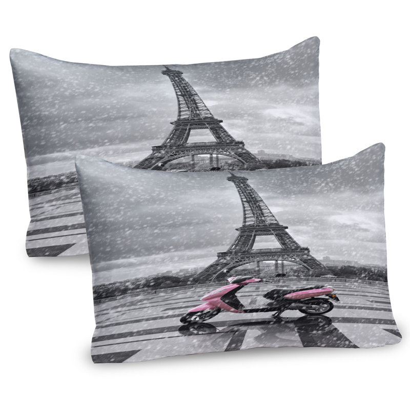 Ensemble de 2 taies décoratives Ambesonne Eiffel, H 20 po x l 26 po