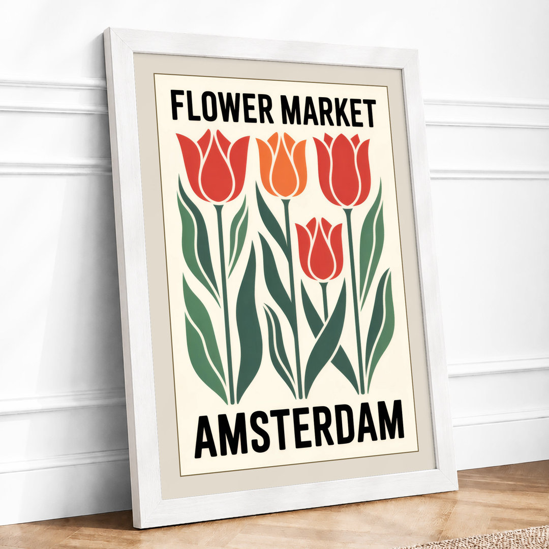 Flower Market Amsterdam Vintage - Framed Print
