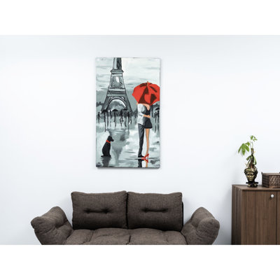 Wall Canvas Art 47'' X 19'' - Grey Hand-Painted For Fall Captivation Simplicity And Style
