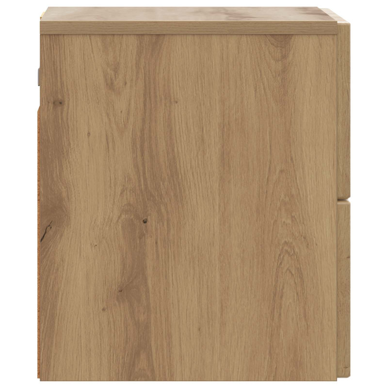 33cm W Manufactured Wood Bedside Table, Artisan Oak, 1