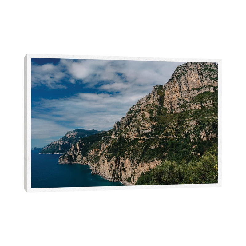 Amalfi Coast Drive XI by Bethany Young - Print on Canvas, White Framed, 101.6cm H x 152.4cm W x 3.81cm D