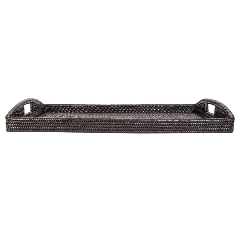 Repose-pieds rectangulaire Ilonka Grayton, Noir Tudor, H 1 po x l 17 po x P 12 po, Pas de paquet