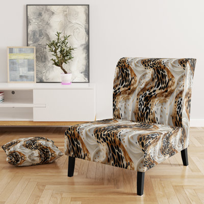 Black And Gold Glam Marble Pattern - Upholstered Modern Slipper Chair, Marble Texture Accent Chair